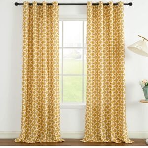 Yellow and White Patterned Curtains